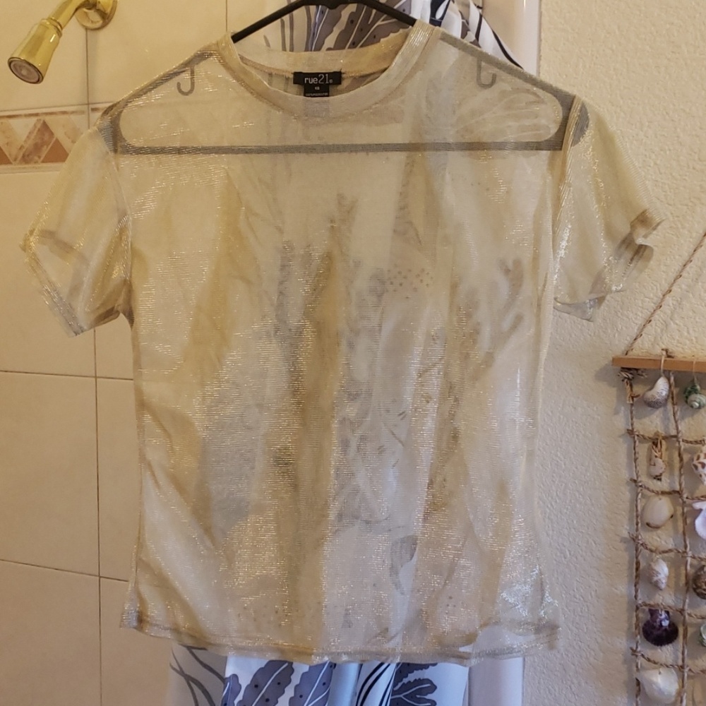 Gold Sheer Top